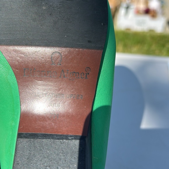 Etienne Aigner Green Penny Loafers Flats - Picture 3 of 3